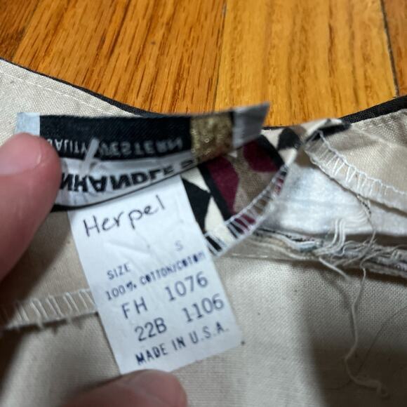 Vintage Womens Western Aztec Shirt S Panhandle Slim Deep Cut Band Collar USA - Picture 3 of 8